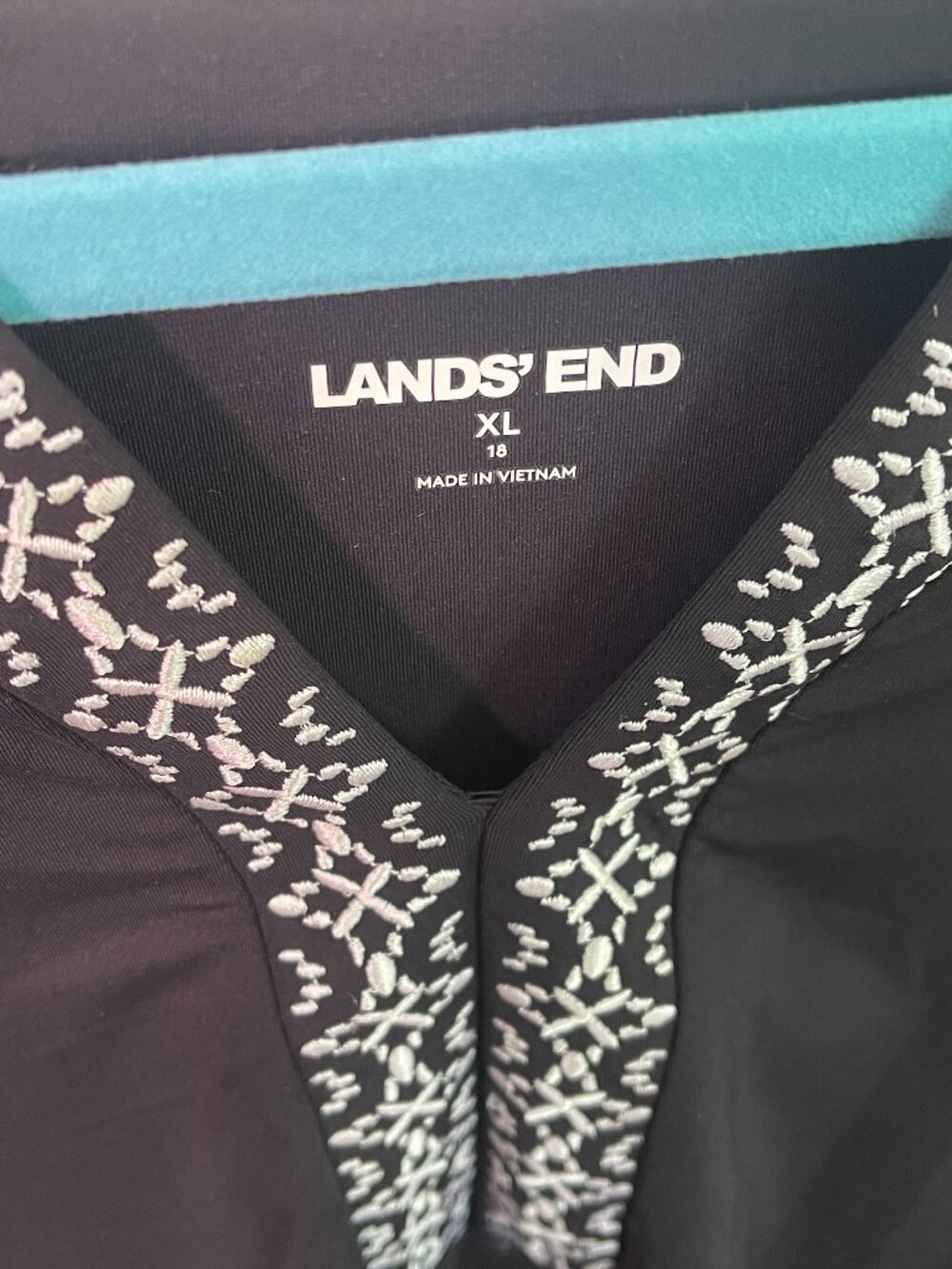 Land's End Women's Black and White Dress Size XL
